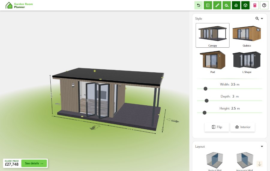 Garden Room Configurator 3D configurator