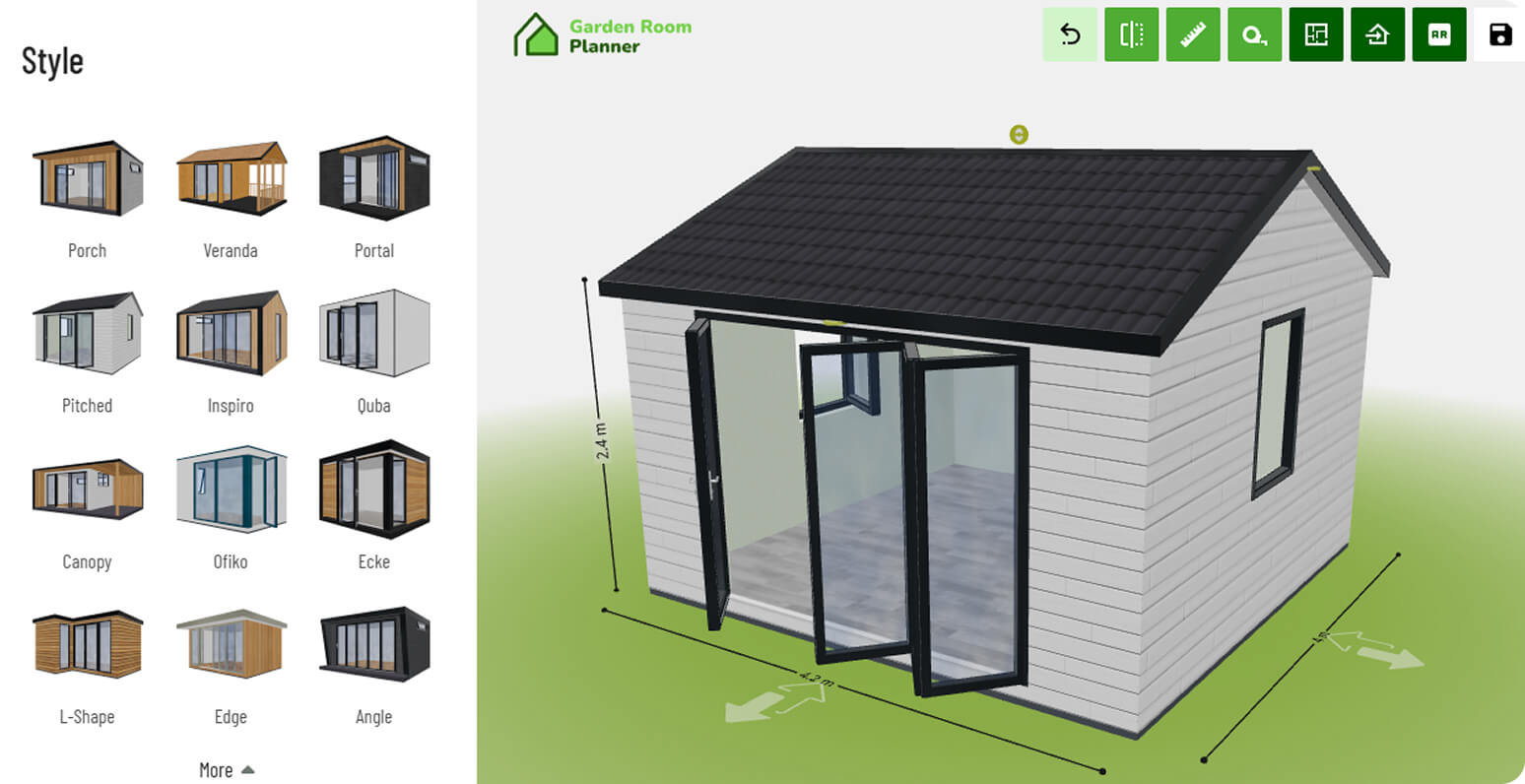Designing a building in a configurator.